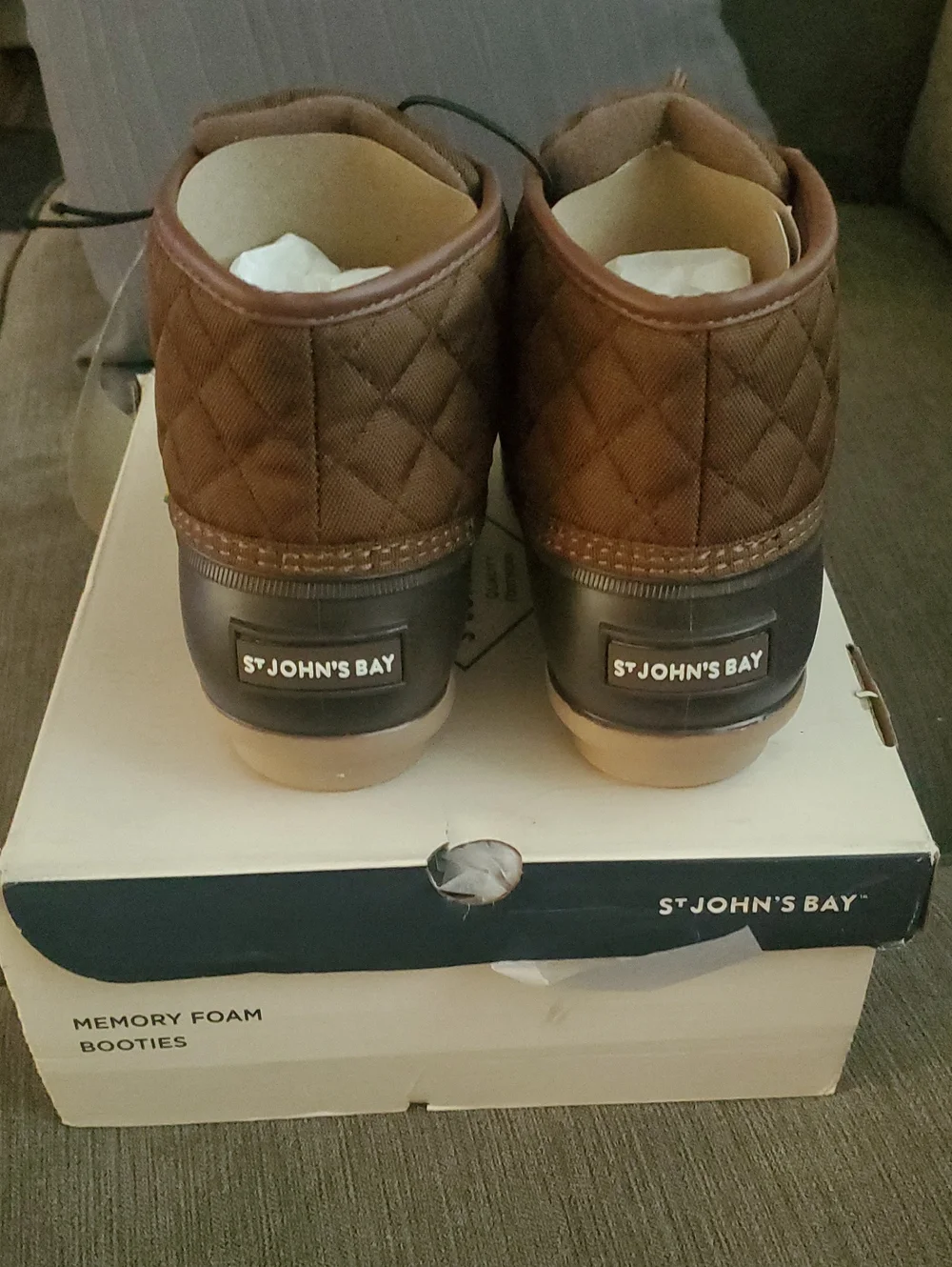 : NIB St. John’s Bay Denton Flat Heel Rain Boots - Brown - Size 8M